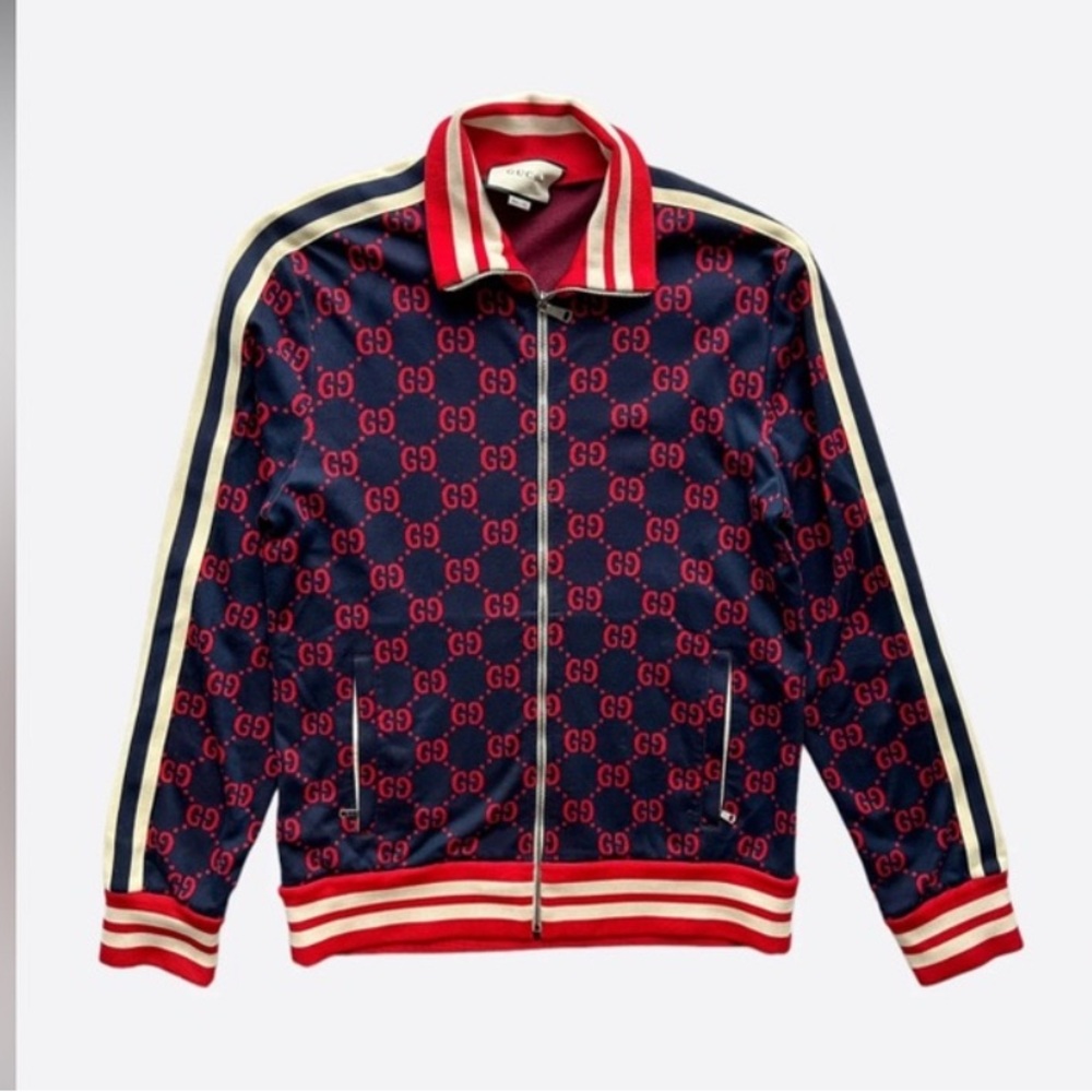 Great & Authentic Gucci navy red Tracksuit. Size S/M unisex. Retail for $1800.